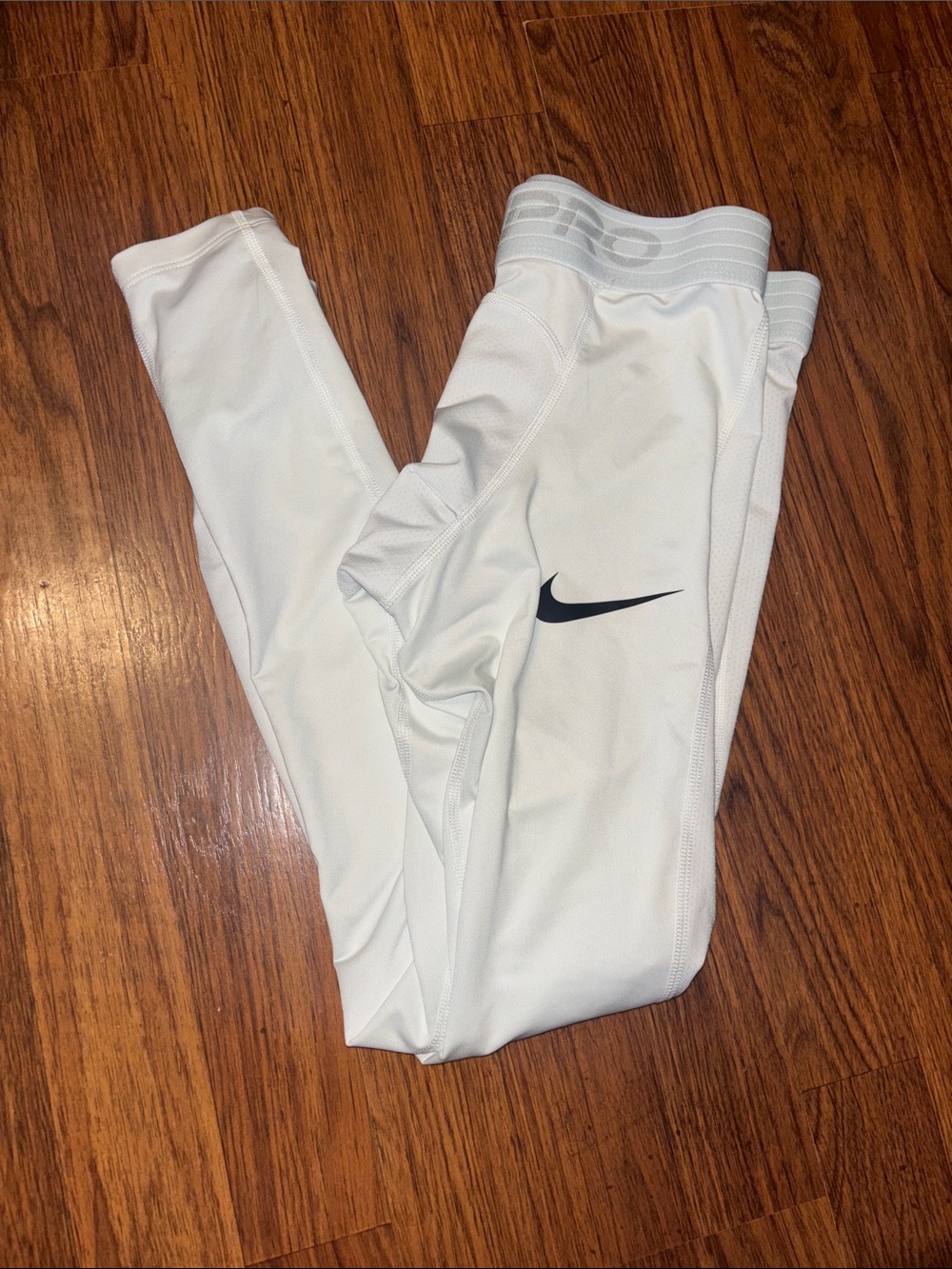 Nike  White Leggings with Black Swoosh